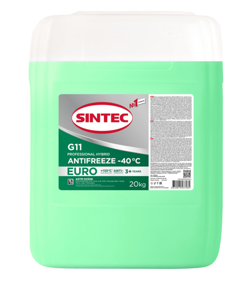 Антифриз Sintec EURO G11 green -40 20кг