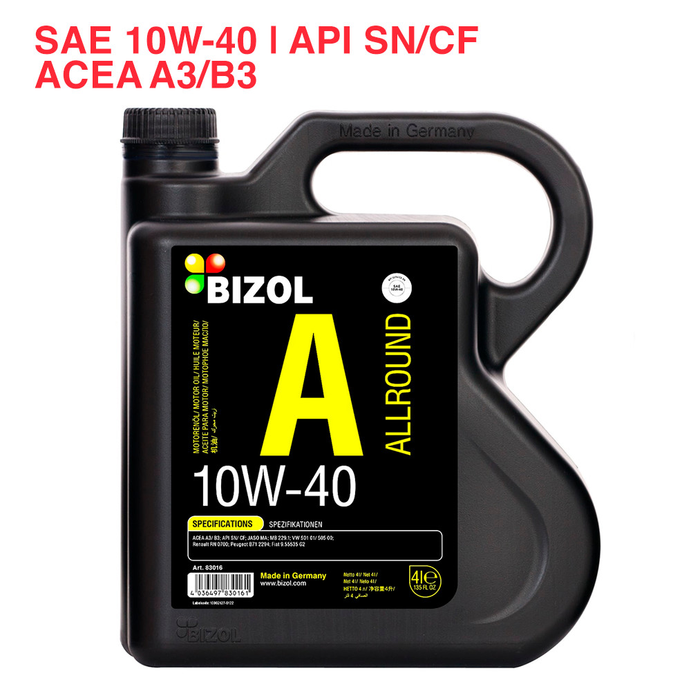 BIZOL Allround 10W-40 API SN/CF, ACEA A3/B3 4л