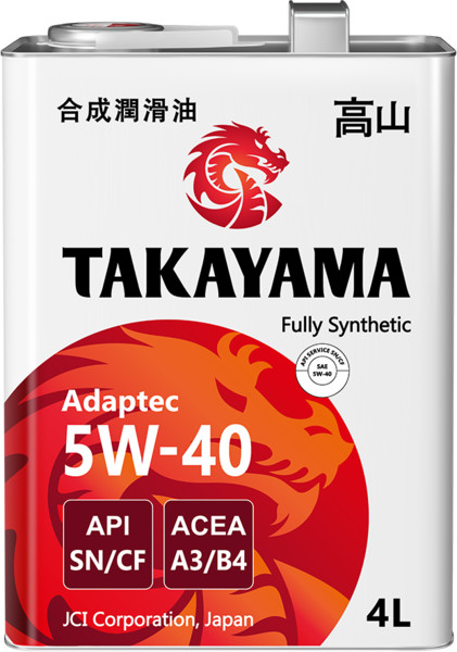 TAKAYAMA Adaptec SAE 5W-40 API SN/CF ACEA A3/B4 4л металл