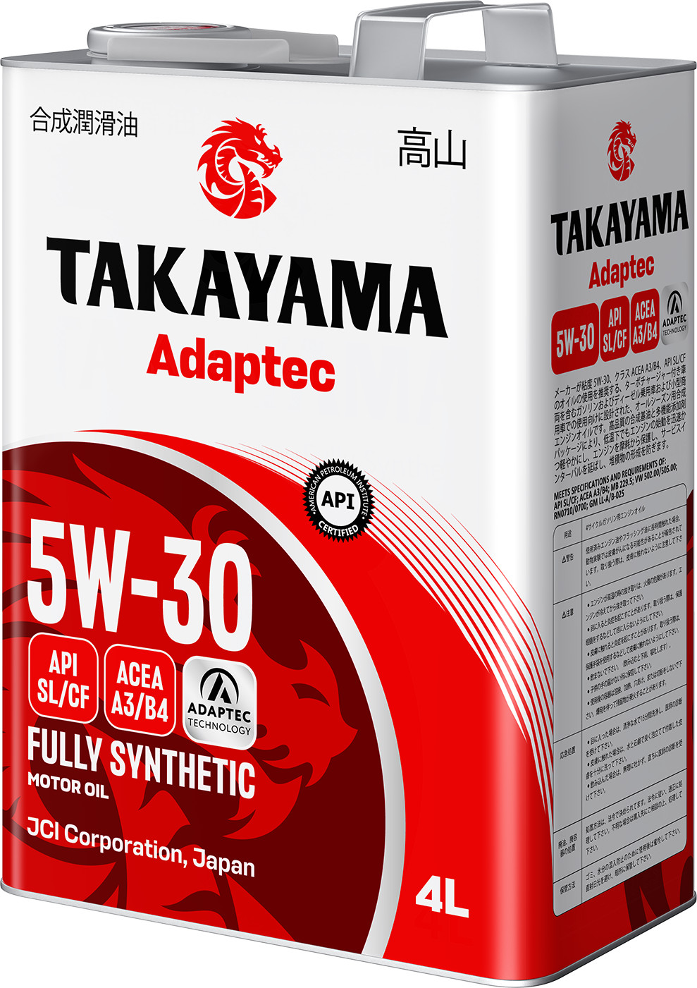 TAKAYAMA Adaptec SAE 5W-30 API SL/CF ACEA A3/B4 4л металл