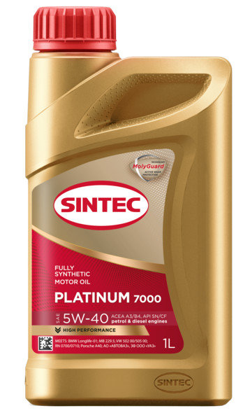 Sintec PLATINUM 7000 SAE 5W-40 API SN/CF ACEA A3/B4 1л