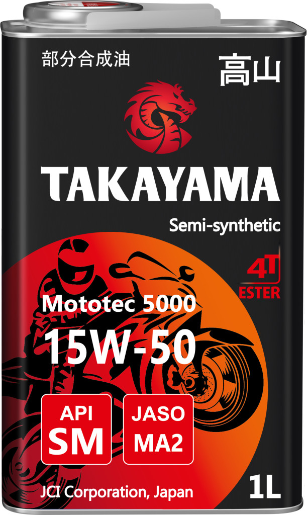 TAKAYAMA Mototec 5000 4T SAE 15W-50 API SM JASO MA-2 1л металл