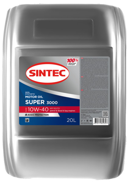 Sintec Super 3000 SAE 10W-40 API SG/CD 20л