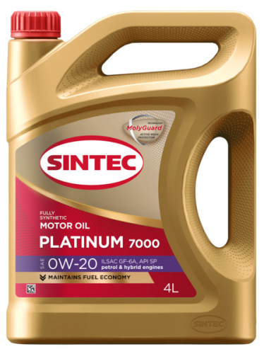 Sintec PLATINUM 7000 SAE 0W-20 API SP ILSAC GF-6A 4л синтетика