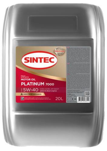 Sintec PLATINUM 7000 SAE 5W-40 API SN/CF 20л синтетика