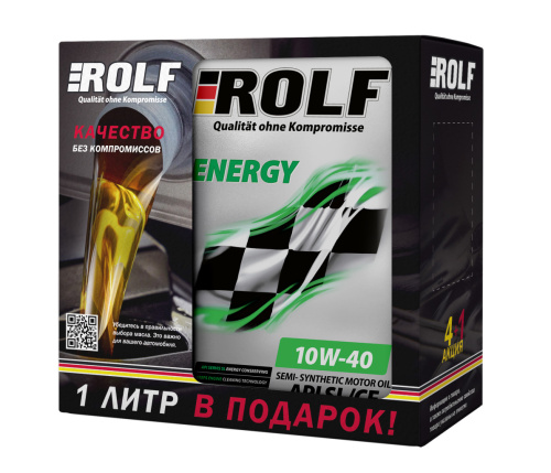 ROLF Energy 10W-40 API SL/CF ACEA A3/B4 Акция 4л+1л металл
