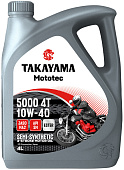 TAKAYAMA Mototec 5000 4T SAE 10W-40 API SM JASO MA-2 4л пластик