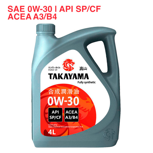 TAKAYAMA SAE 0W-30 API SP/CF ACEA A3/B4 4л пластик