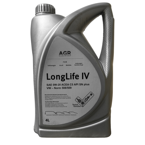 AGR LongLife IV 0W-20 API SN plus ACEA C5 4л