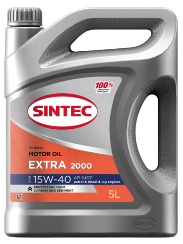 Sintec Extra 2000 SAE 15W-40 API SJ/CF 5л минеральное