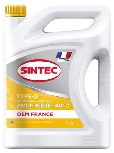 Антифриз Sintec OEM France Type-D yellow -40 5кг